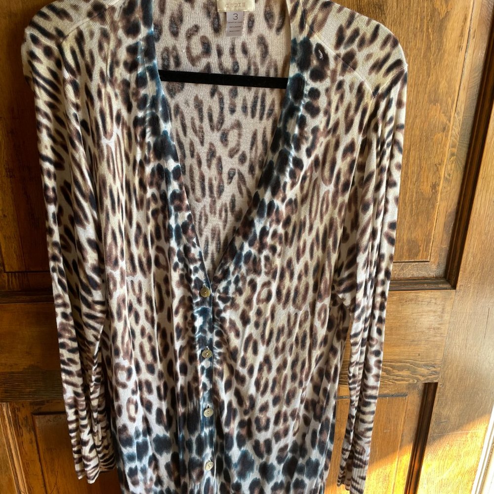 Chico's leopard print cardigan - Size 3